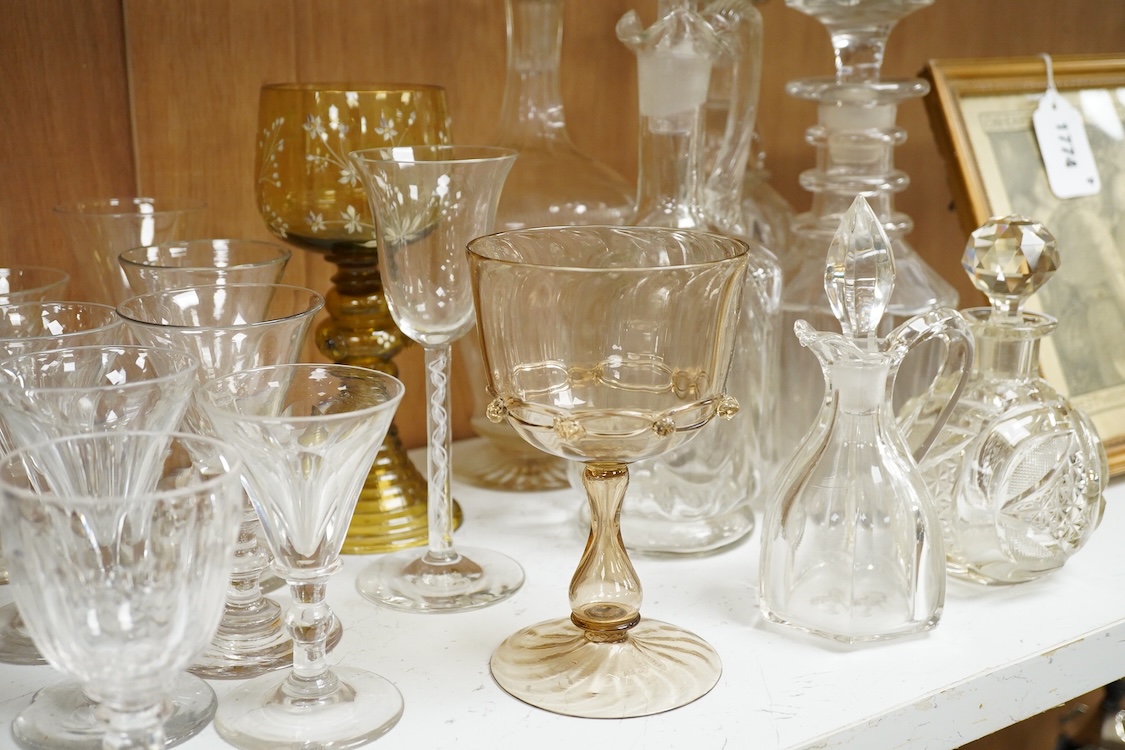 A group of Victorian and later glassware